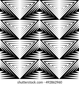 Seamless Triangle Pattern. Abstract Monochrome Background. Vector Regular Texture