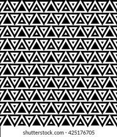 Seamless triangle pattern background.egyptian pattern.tribal pattern.black and white vector
