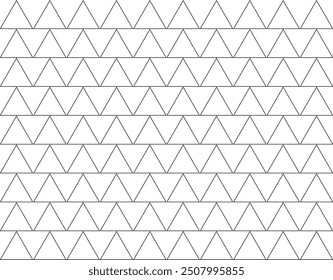 seamless triangle pattern horizontal repetition, geometry black and white background