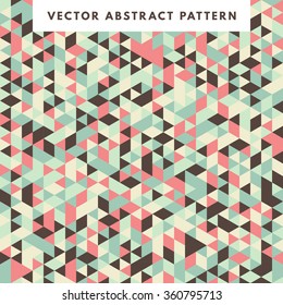 Seamless triangle pattern in mosaic style. Vector background. Geometric abstract texture 
