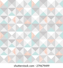 Seamless Triangle Pattern  Pastel Colors Grey and Nude