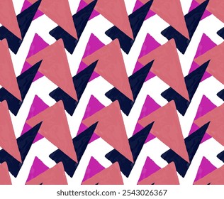 Seamless triangle pattern - pink and black