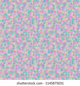 Seamless triangle pattern. Pretty colors. Abstract geometric wallpaper of the surface. Cute background. Print for polygraphy, posters, t-shirts and textiles. Beautiful texture. Doodle for design