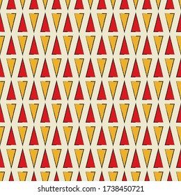 Seamless Triangle Pattern in Red and Yellow