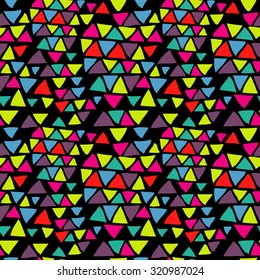 Seamless triangle pattern. Vector background. Geometric abstract texture. Hand drawn motives.