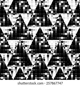 Seamless Triangle Pattern. Vector Black and White Background