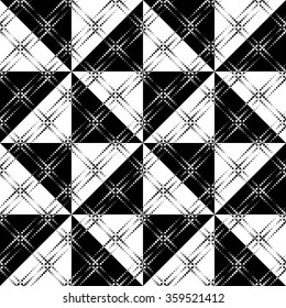 Seamless Triangle Pattern. Vector Black and White Background