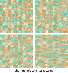 Seamless triangle patterns in retro style.