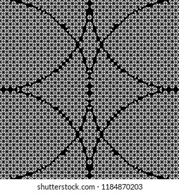 Seamless triangle round pattern vector. Design white on black background. Design print for textile, background, wallpaper, fabrict. Set 2
