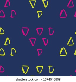 Seamless triangle scandinavian hipster pattern. Textile blue background. Wrapping texture. Stock vector