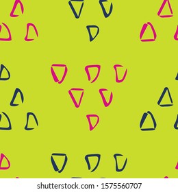 Seamless triangle scandinavian hipster pattern. Textile green background. Wrapping texture. Stock vector
