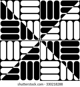 Seamless Triangle and Square Pattern. Abstract Monochrome Background. Vector Regular Texture
