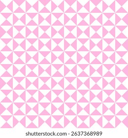 Seamless triangle and square with pink and white colors pattern background.