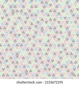 Seamless triangles pattern. Geometric vector background. Abstract wallpaper, soft blue and puprle pale colors texture 