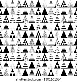 Seamless triangles pattern. Pyramid tile texture. Abstract geometric repeat.