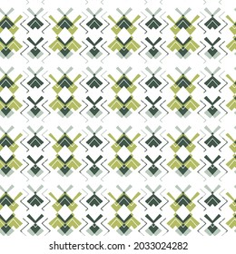 Seamless triangles and squares. Abstract seamless universal green pattern. Geometric composition in modern abstract style. Background for printing brochure, poster, textile design, fabric, card.