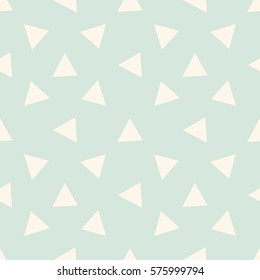 Seamless triangular abstract background. Infinity mint and beige geometric pattern. Triangular background. Vector illustration. 