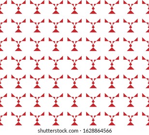 Seamless triangular abstraction formation pattern resembles a badge. Geometric monochrome abstract backgrounds suitable for fabric motifs. Patterns can be edited and customized