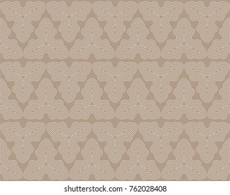 Seamless triangular repeating pattern vector. design line white on brown background for textile, wallpaper, fashion.