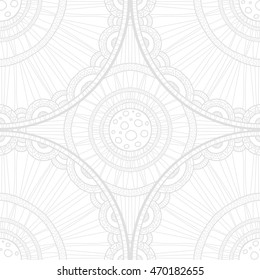 Seamless tribal abstract pattern about nature for printing on fabric or paper. Doodleart mandala design. Hand drawn forest background.