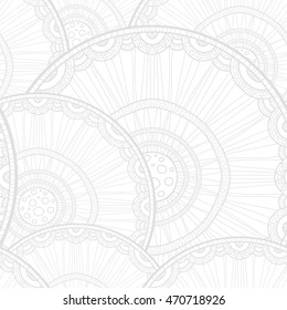 Seamless tribal abstract pattern about nature for printing on fabric or paper. Doodleart mandala design. Hand drawn forest background.
