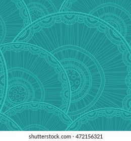 Seamless tribal abstract pattern about nature for printing on fabric or paper. Doodleart mandala design. Hand drawn forest background.