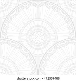 Seamless tribal abstract pattern about nature for printing on fabric or paper. Doodleart mandala design. Hand drawn forest background.