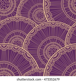 Seamless tribal abstract pattern about nature for printing on fabric or paper. Doodleart mandala design. Hand drawn forest background.