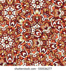 Seamless tribal abstract pattern for printing on fabric or paper. Hand drawn background.