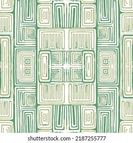 Seamless tribal abstract stripped geometric background. Vector illustration, The texture of a metal surface with a pattern in the form of squares and rhombuses of turquoise color.