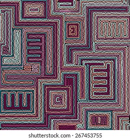 Seamless tribal abstract stripped geometric background. Vector illustration
