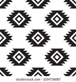Patrón tribal blanco y negro impecable. Ornamento vectorial étnico.