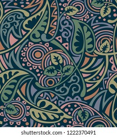 Seamless tribal floral pattern