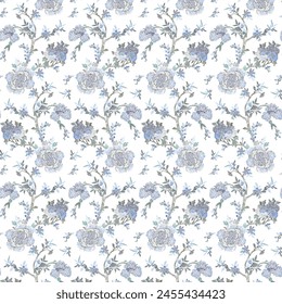 SEAMLESS TRIBAL FLORAL PATTERN DESIGN ART WORK.