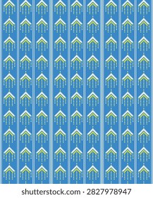 Seamless tribal geometric pattern featuring repeating vertical stripes with traditional diamond and angular motifs. The symmetrical design uses a clean ornamental layout, making it suitable for textiles, fabrics, wallpapers, wrapping paper, and decorative surface applications.