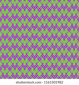Seamless tribal geometric pattern with multicolored green and purple background for print and fashion trendy