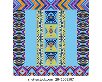 Seamless Tribal Geometric Pattern Vector with Ethnic Ethos and Modern Abstract Elements for Design
