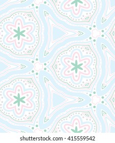 Seamless tribal mandala pattern background. Meditative zentangle creative illustration.