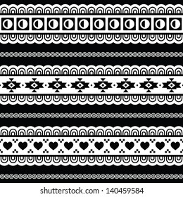 Seamless tribal pattern, aztec black and white background