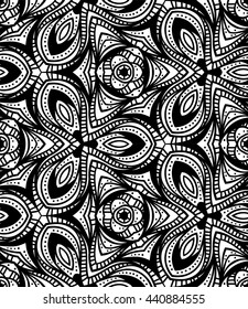 Seamless tribal pattern background. Meditative zentangle creative illustration.