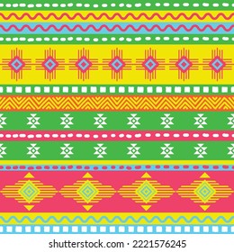 Seamless tribal pattern. Bohemian style print. African tribal ethnic pattern traditional Design for background, carpet, wallpaper, wrapping, Batik, fabric Vector illustration.