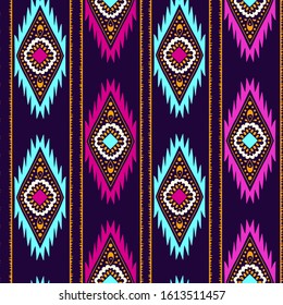 Seamless tribal pattern. Colorful background in boho style 