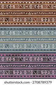 Seamless tribal pattern. drawn lines abstract symbols, circles, triangles, and ethnic ornamental shapes.