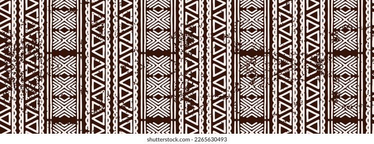 Seamless tribal pattern. Ethnic Handmade vector line. Horizontal stripes, aztec maya texture. Black and white print for your textiles. Vector illustration ready for fashion textile print.