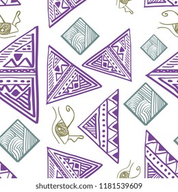 seamless tribal pattern multicolor. Vector illustration for women fashion wrapping textile and print.
