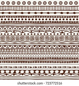 Seamless tribal pattern in the style of a boho. Background African motifs