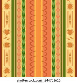 Seamless tribal pattern with suns. Geometric tribal texture for wallpaper