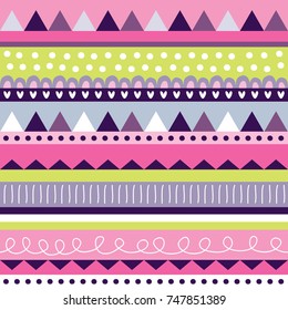 seamless tribal striped colorful geometric pattern vector illustration