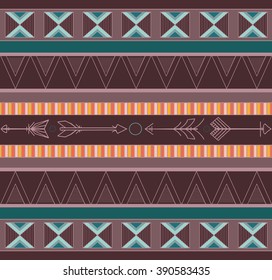 Seamless tribal texture with arrows. Vector background for your design