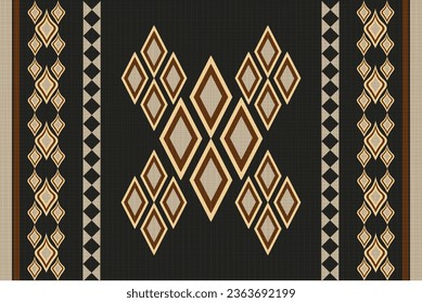 Seamless tribal vector pattern. with coarse yarn texture 